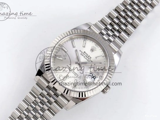 MiroTime 0331 Neat DateJust 41 126334 C+F 1:1 Best Edition 904L Steel Silver Dial on SS Jubilee Bracelet VR 1389